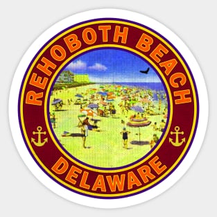 Rehoboth Beach Delaware Vintage Travel Vacation Sticker